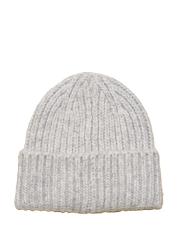 Joules Rib Knit Beanie Hat, Grey