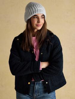 Joules Rib Knit Beanie Hat - view 2, Grey