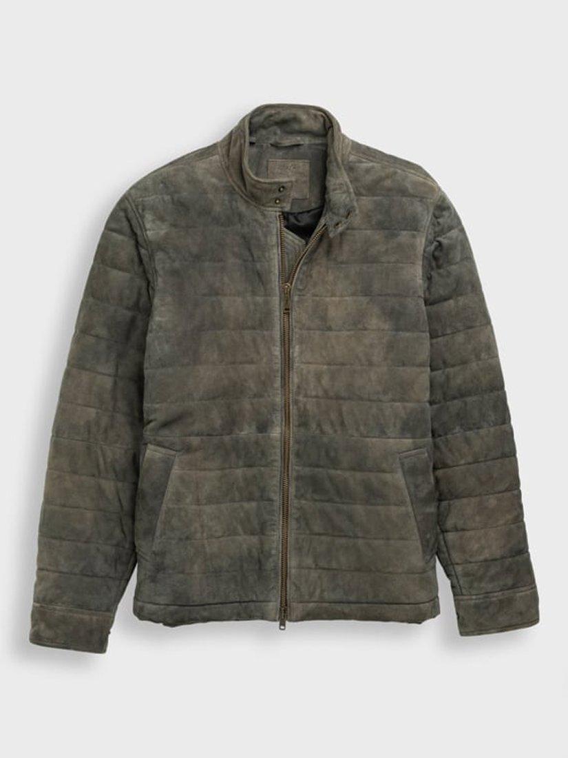 Product image 4 of 6, which shows Rodd & Gunn Long Islaea Leather Harrington Jacket , Mouse, L