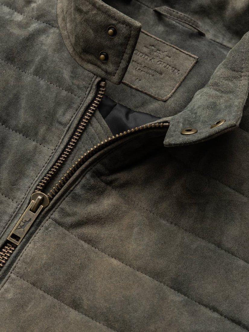 Product image 5 of 6, which shows Rodd & Gunn Long Islaea Leather Harrington Jacket , Mouse, L