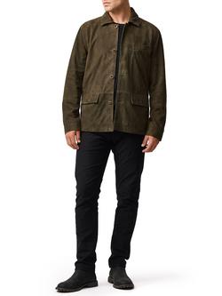 Rodd & Gunn Somerset Leather Harrington Jacket, Olive