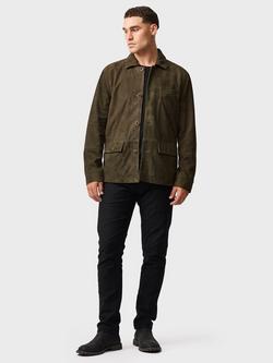 Rodd & Gunn Somerset Leather Harrington Jacket - view 2, Olive
