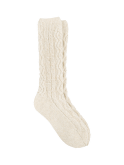 totes Women's Cable Knit Slouch Socks, Oat, Oat