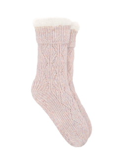 totes toasties Women's Texture Slipper Socks, Pink Mix, Pink Mix
