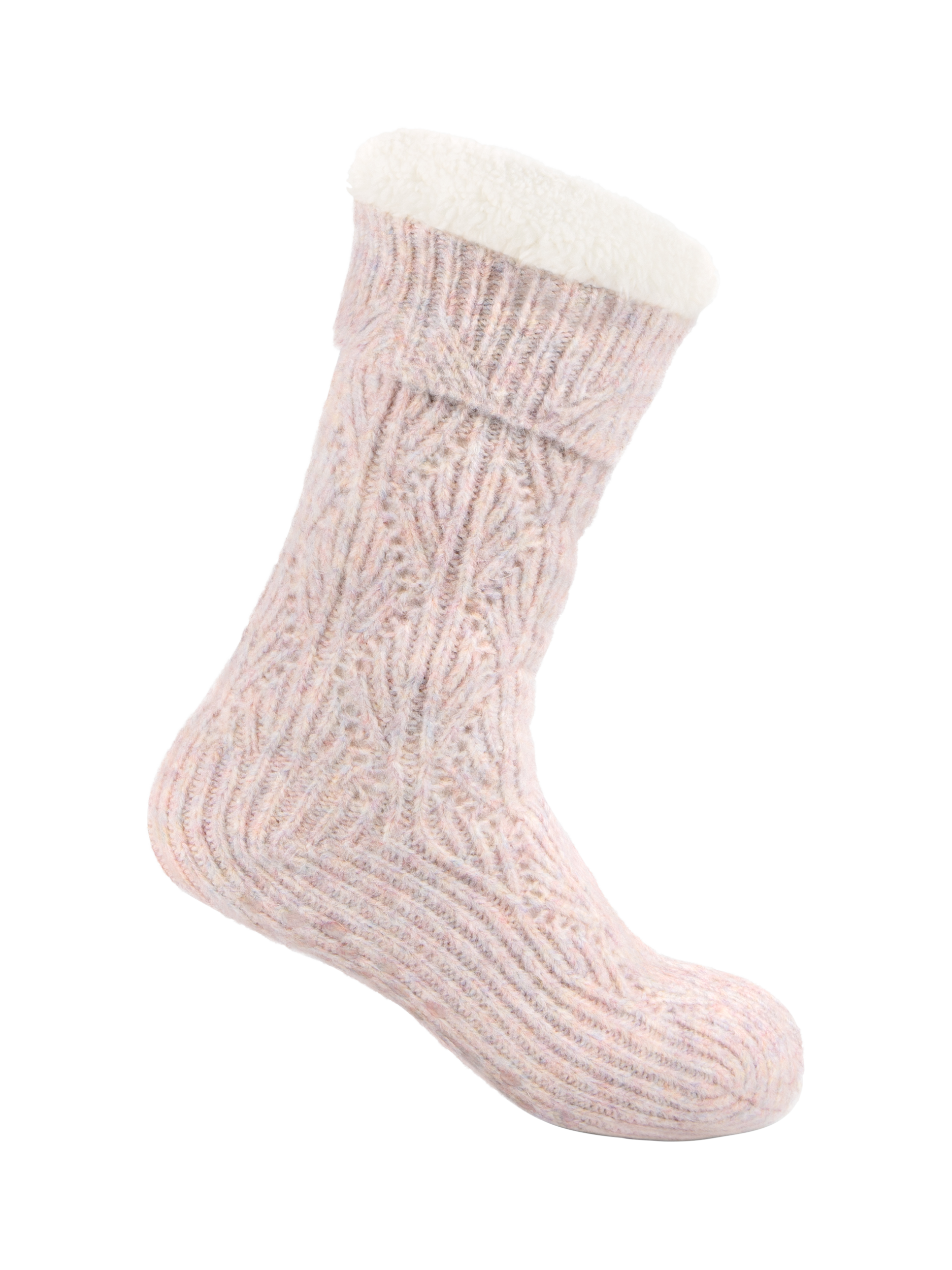 Product image 3 of 5, which shows totes toasties Women's Texture Slipper Socks, Pink Mix