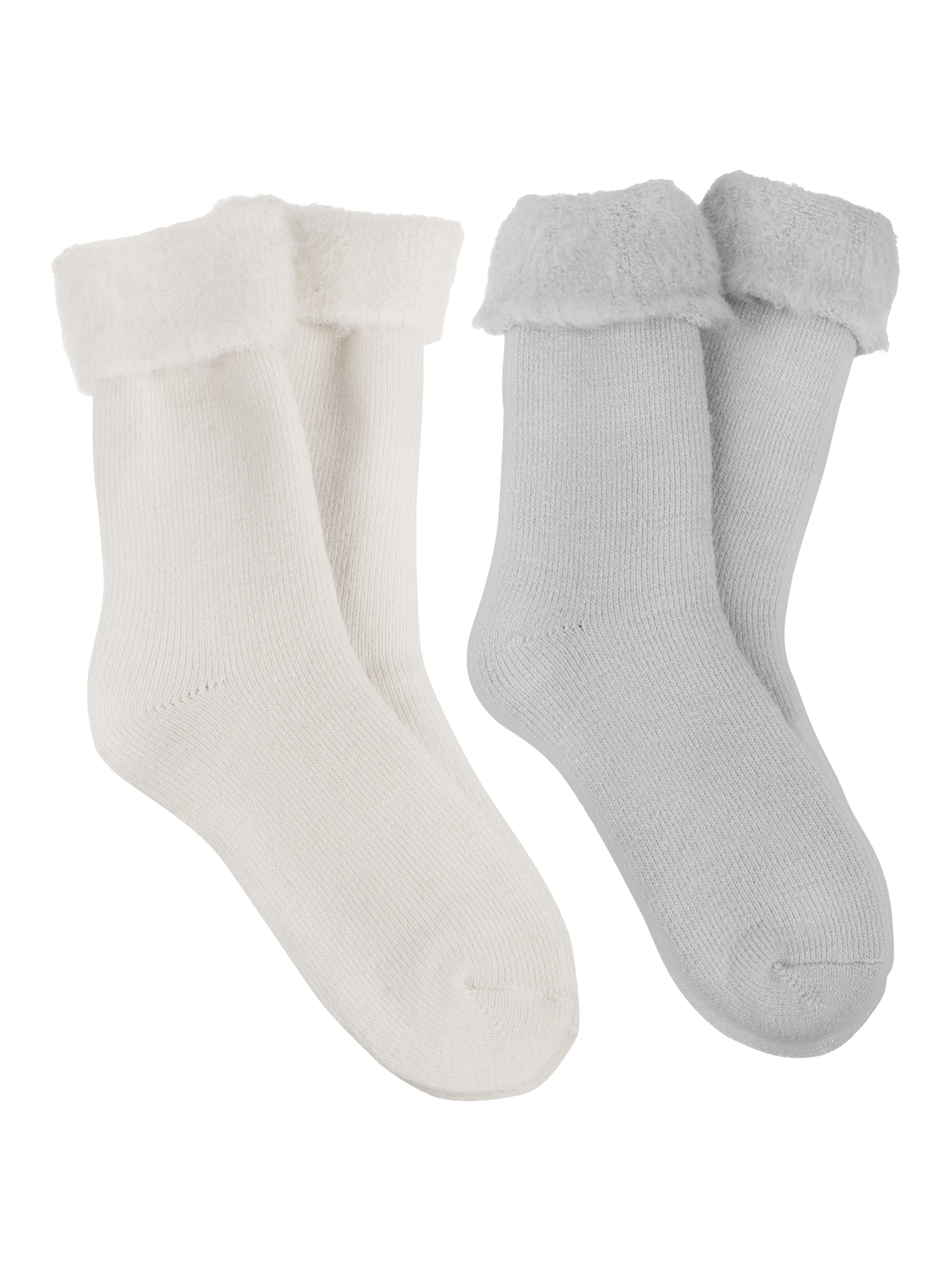 Product image 1 of 7, which shows totes Toasties Brushed Thermal Bed Socks, Grey/Oat, One Size