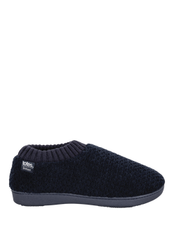 totes Isotoner Women's Popcorn Full Back Slipper Boots, Navy, Navy