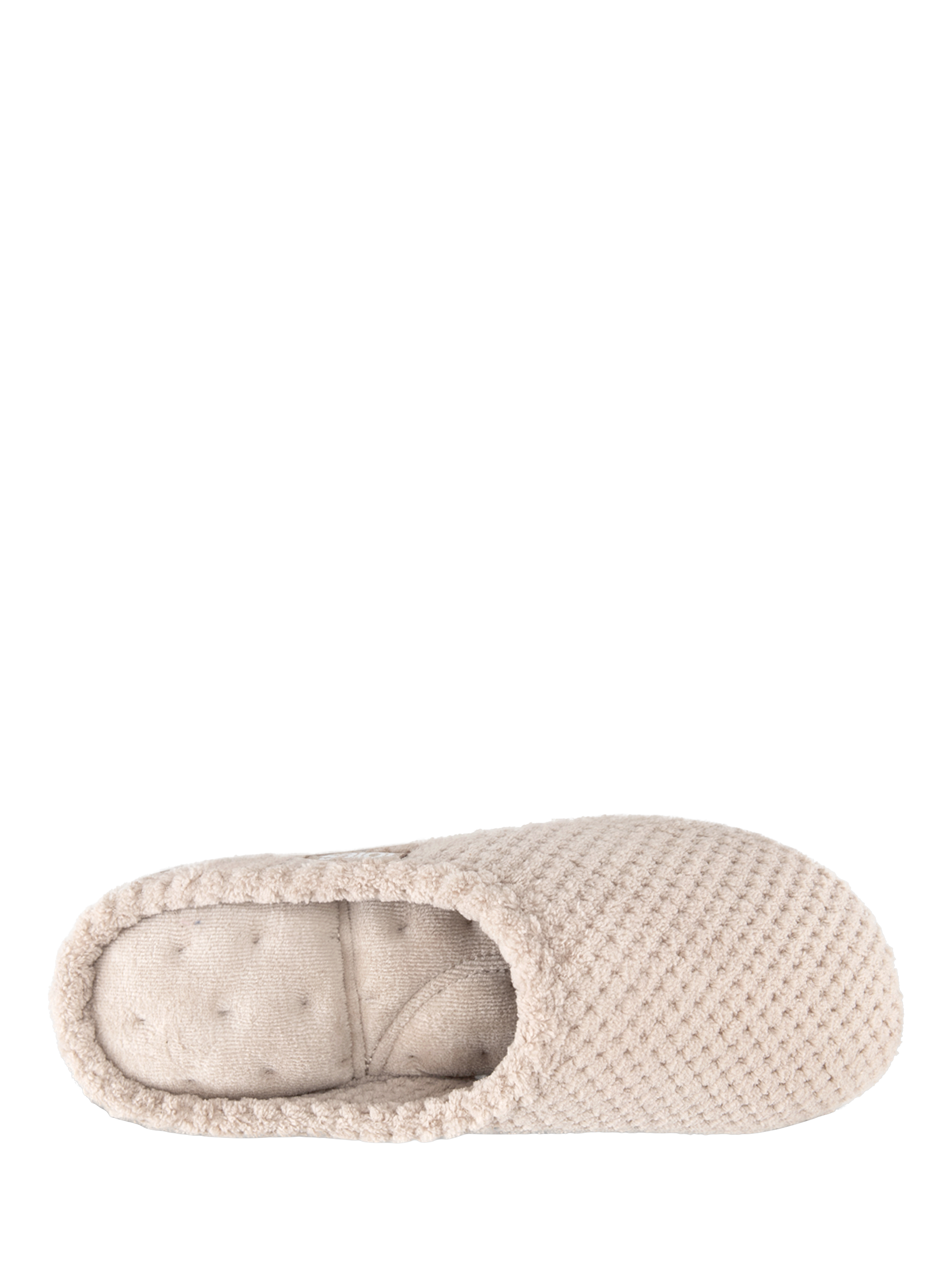 Product image 5 of 6, which shows totes Isotoner Women's Popcorn Terry Mule Slippers, Oat, 4