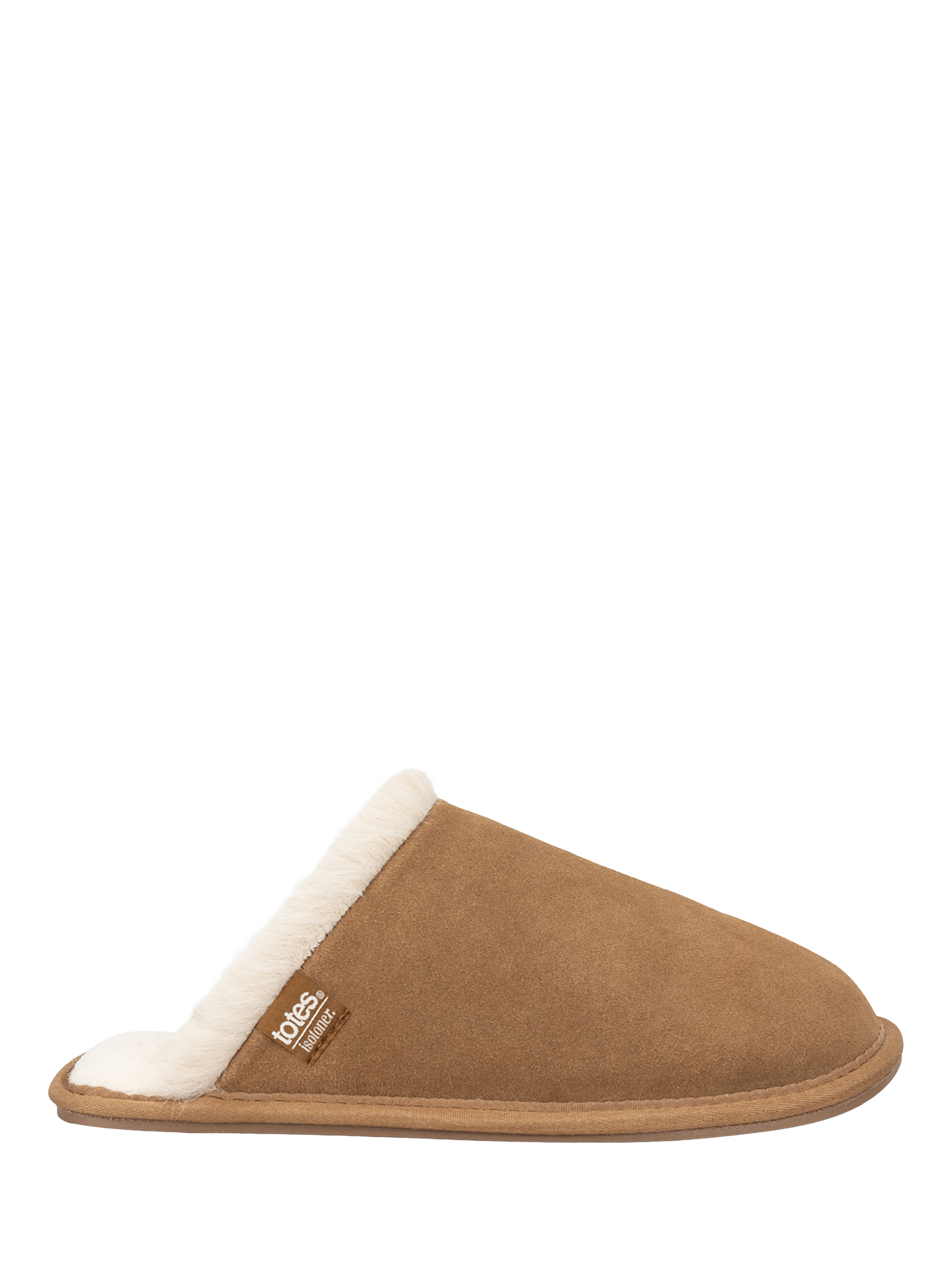 Product image 1 of 6, which shows totes Isotoner Women's Real Suede Mule Slippers, Tan, 4