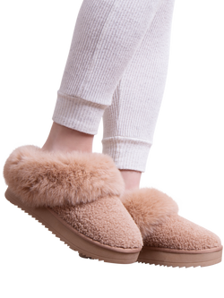 totes toasties Women's Icons Textured Mule Slippers, Camel - view 2, Camel