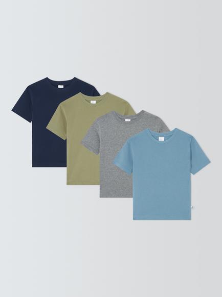 John Lewis Kids' Crew Neck T-Shirts, Pack of 4, Multi, Multi
