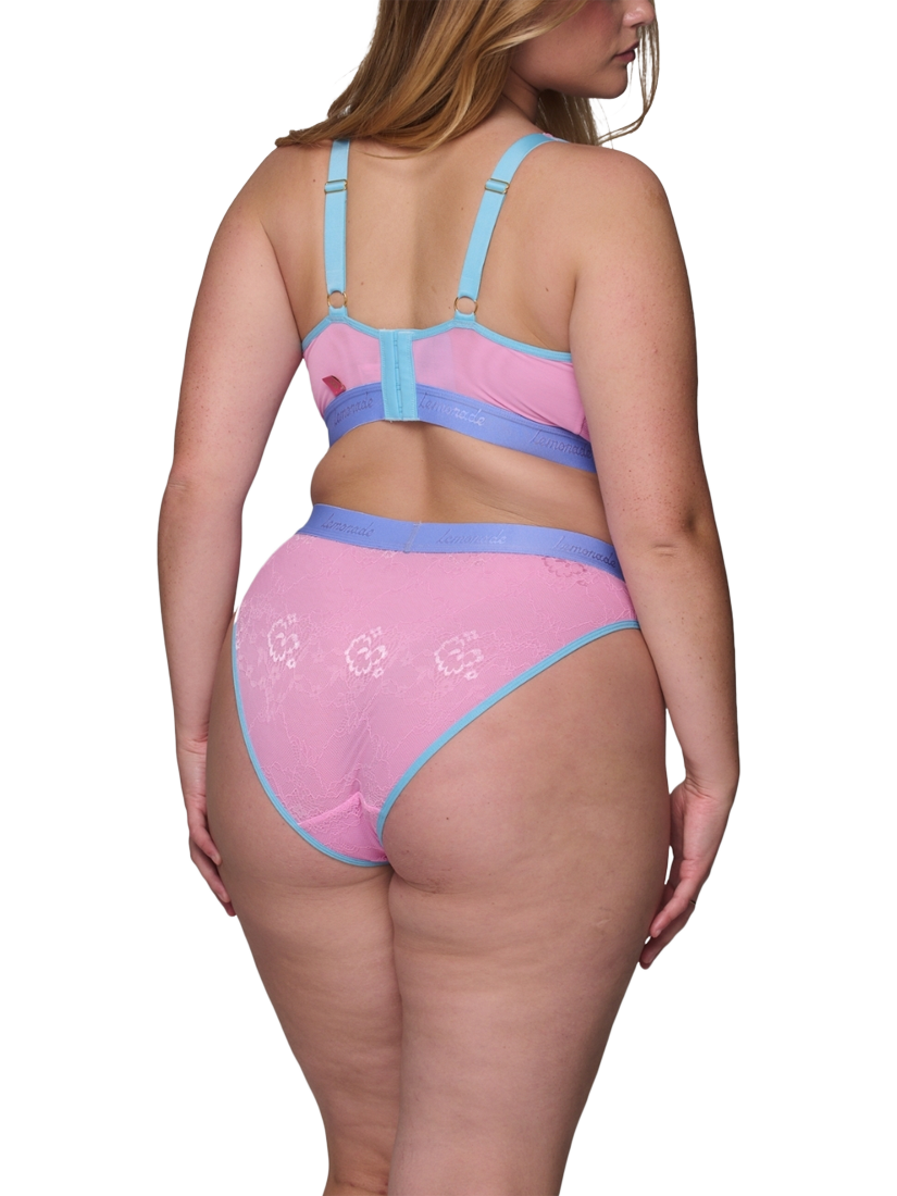 Product image 2 of 4, which shows Lemonade Dolls Wicked Glinda Lace Trilogy Knickers, Pink Multi, 8