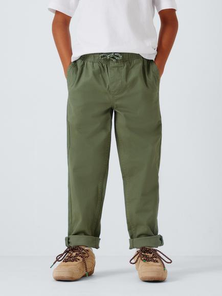 John Lewis Kids' Pull On Straight Chinos, Khaki, Khaki