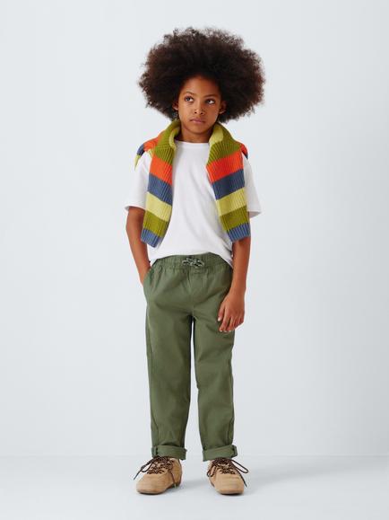 John Lewis Kids' Pull On Straight Chinos, Khaki - view 2, Khaki