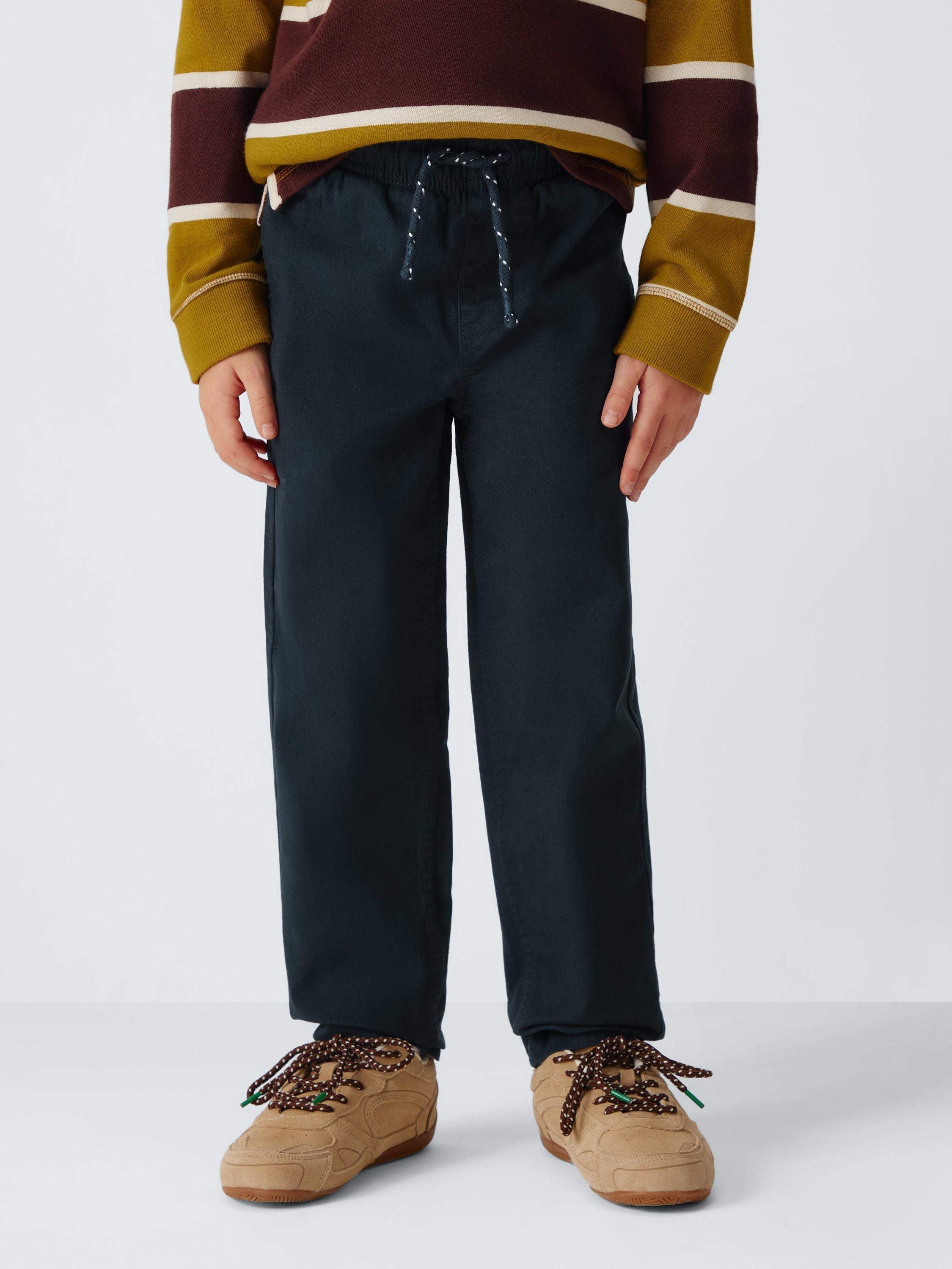 Product image 1 of 7, which shows John Lewis Kids' Pull On Straight Chinos, Navy, 3 years