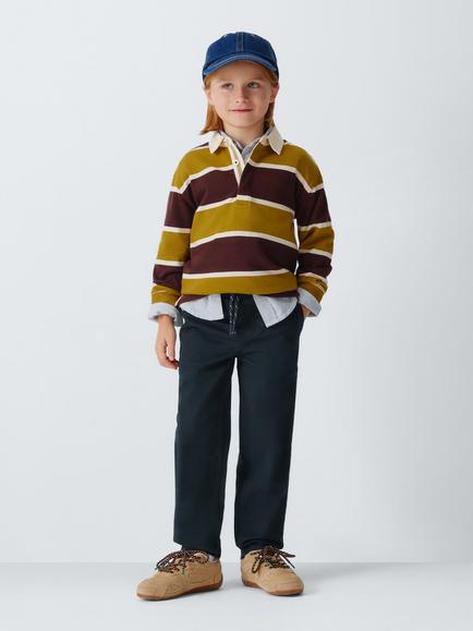 John Lewis Kids' Pull On Straight Chinos, Navy - view 2, Navy