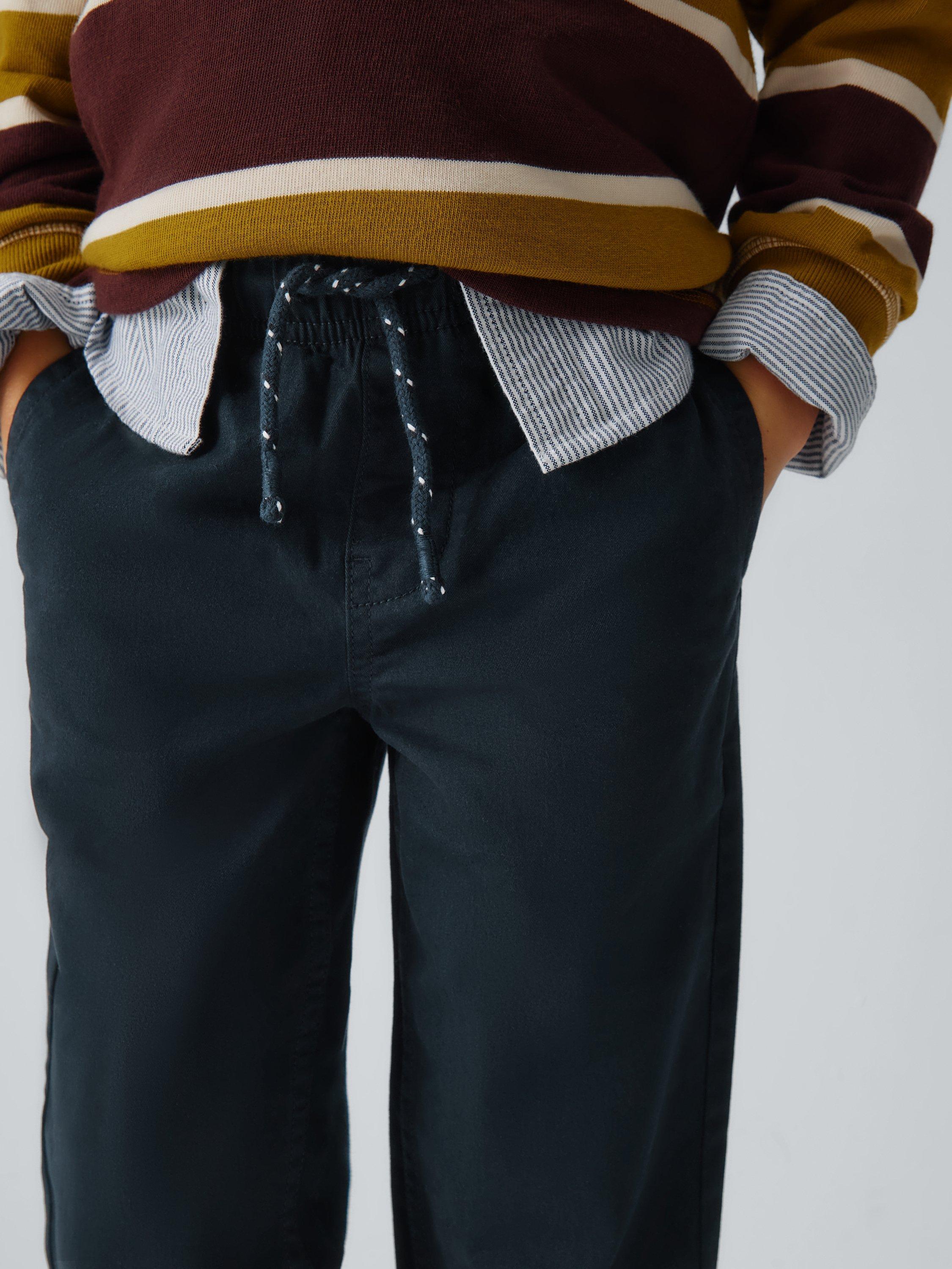 Product image 4 of 7, which shows John Lewis Kids' Pull On Straight Chinos, Navy, 3 years