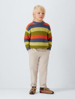 John Lewis Kids' Pull On Straight Chinos, Stone - view 2, Stone