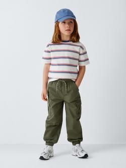 John Lewis Kids' Ripstop Cargo Trousers, Olive - view 2, Olive