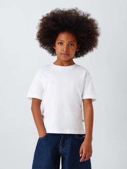 John Lewis Kids' Crew Neck T-Shirts, Pack of 2, White - view 2, White