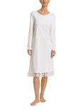 Hanro Kalea Embroidered Floral Nightdress, 0102 Off White