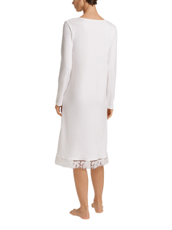Hanro Kalea Embroidered Floral Nightdress, 0102 Off White - view 2, Off White