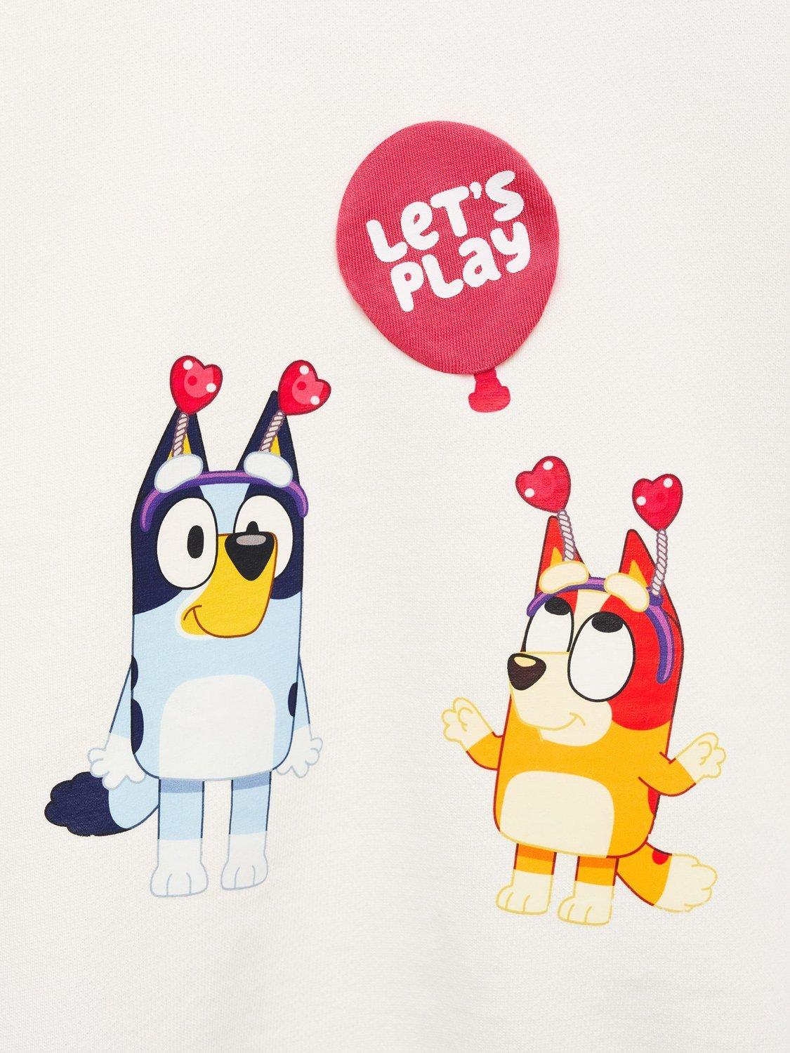 Product image 4 of 4, which shows Mango Kids' Cotton Bluey Sweatshirt, Natural White, 2-3 years