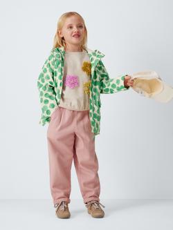 John Lewis Kids' Spot Shower Resistant Mac, Green, White - view 2, Green, White