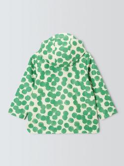 John Lewis Kids' Spot Shower Resistant Mac, Green, White - view 2, Green, White