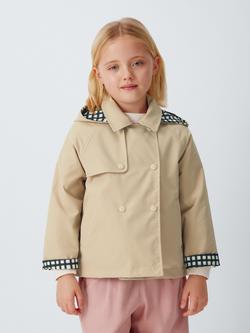 John Lewis Kids' Reversible Cropped Trench Jacket, Natural - view 2, Natural