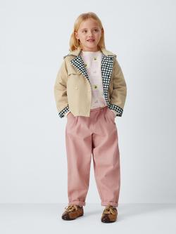 John Lewis Kids' Reversible Cropped Trench Jacket, Natural, Natural