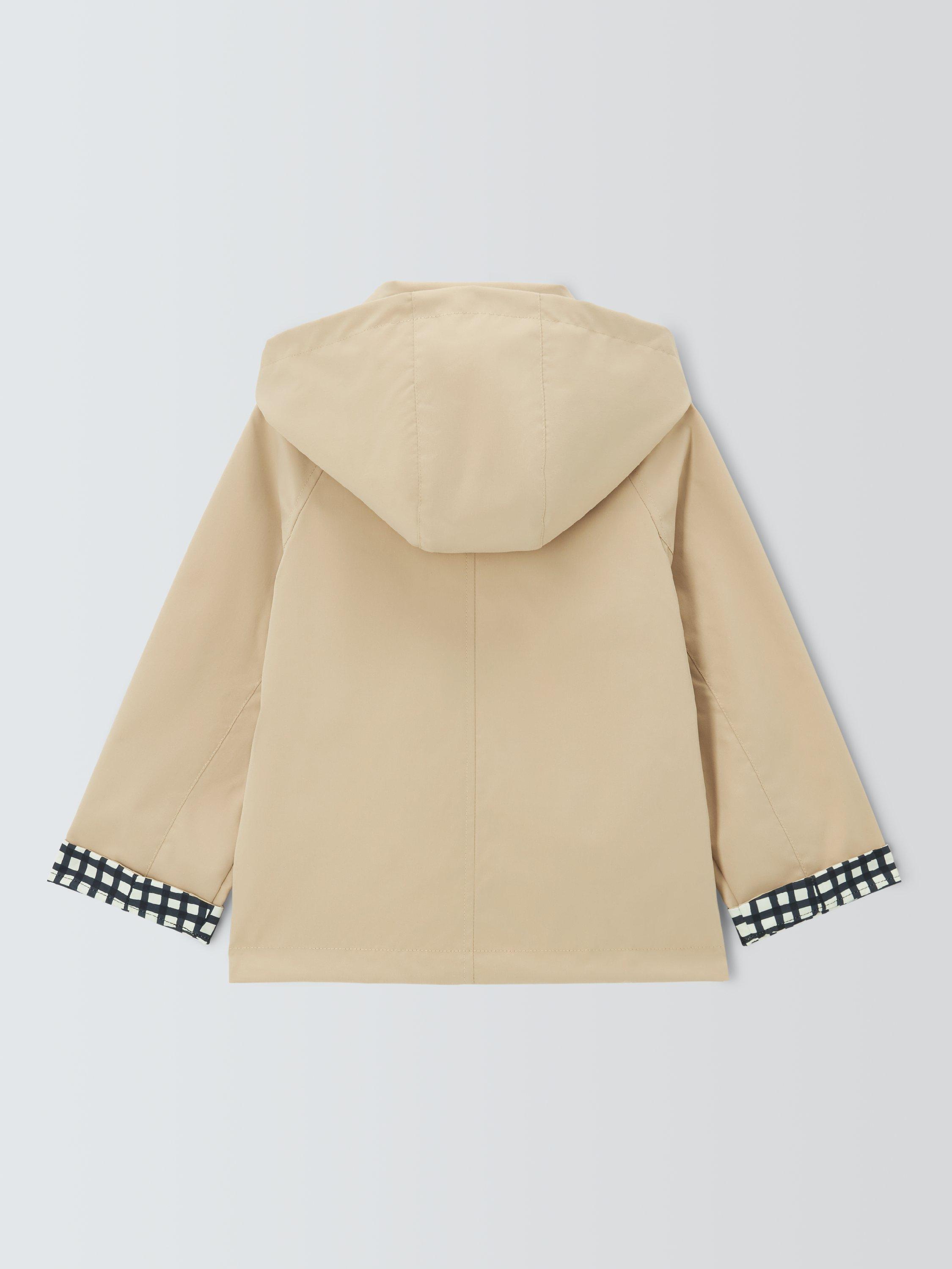 Product image 2 of 3, which shows John Lewis Kids' Reversible Cropped Trench Jacket, Natural, 3 years