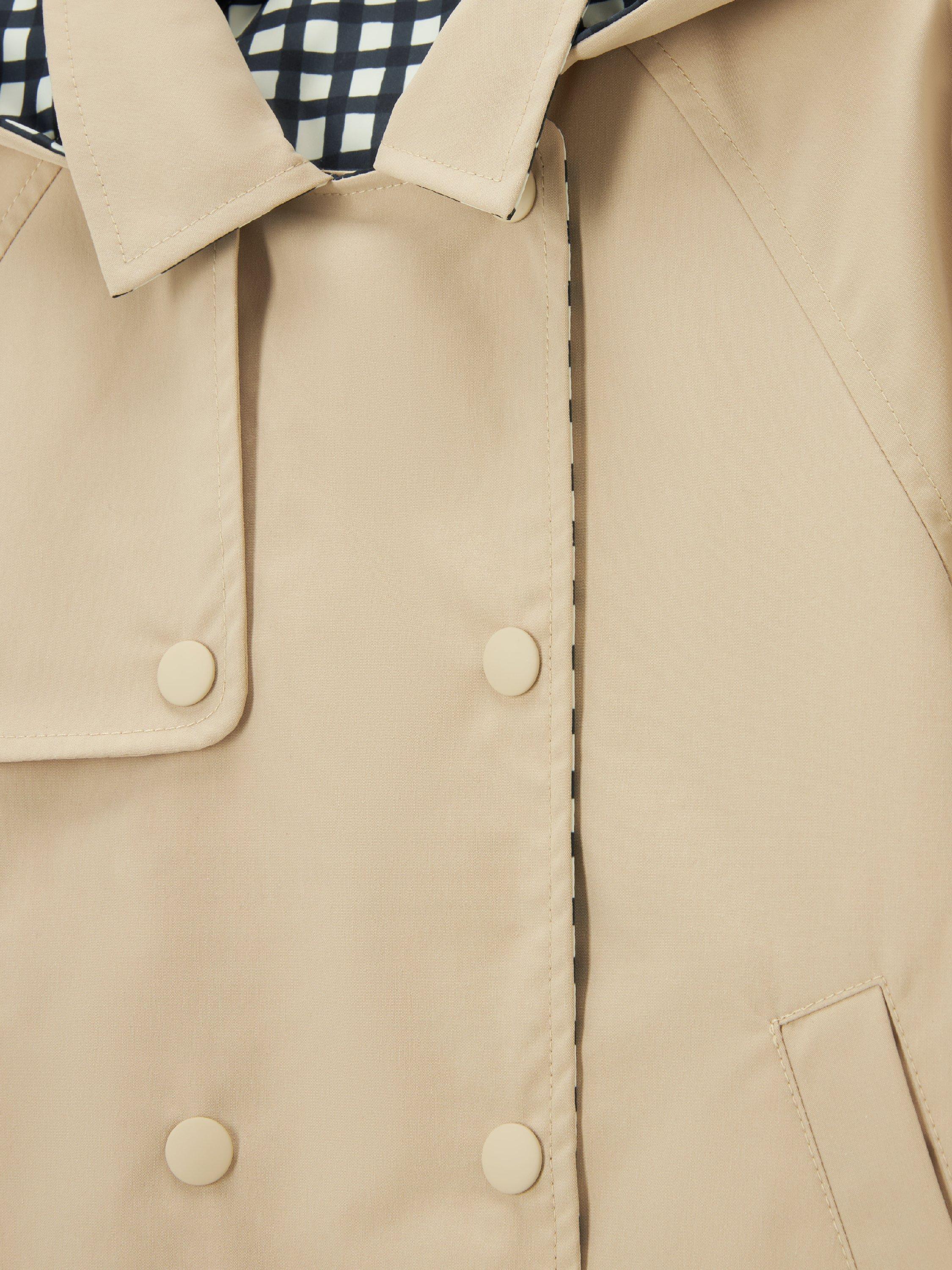 Product image 3 of 3, which shows John Lewis Kids' Reversible Cropped Trench Jacket, Natural, 3 years