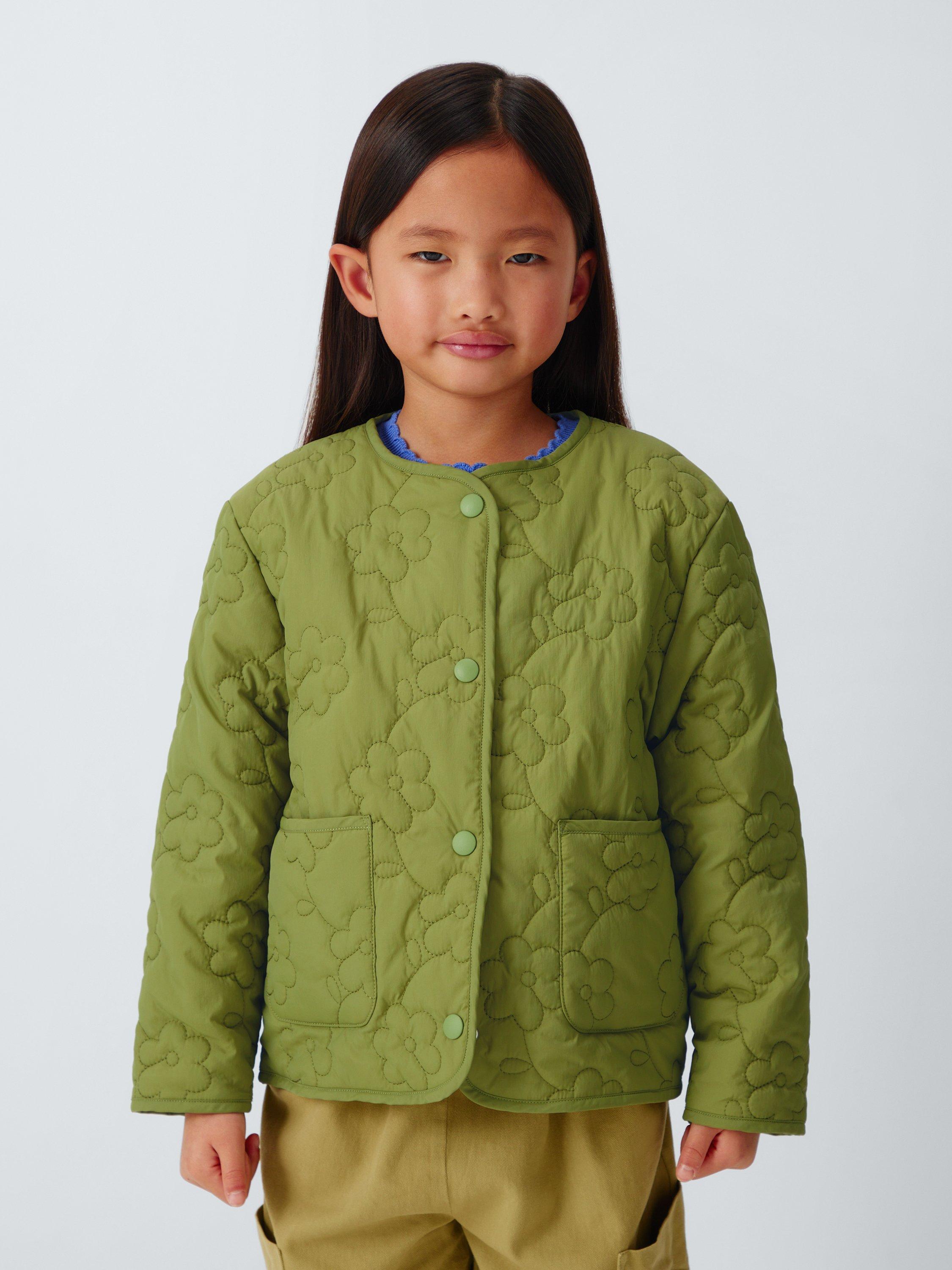 Product image 1 of 9, which shows John Lewis Kids' Reversible Quilted Jacket, Green, 3 years