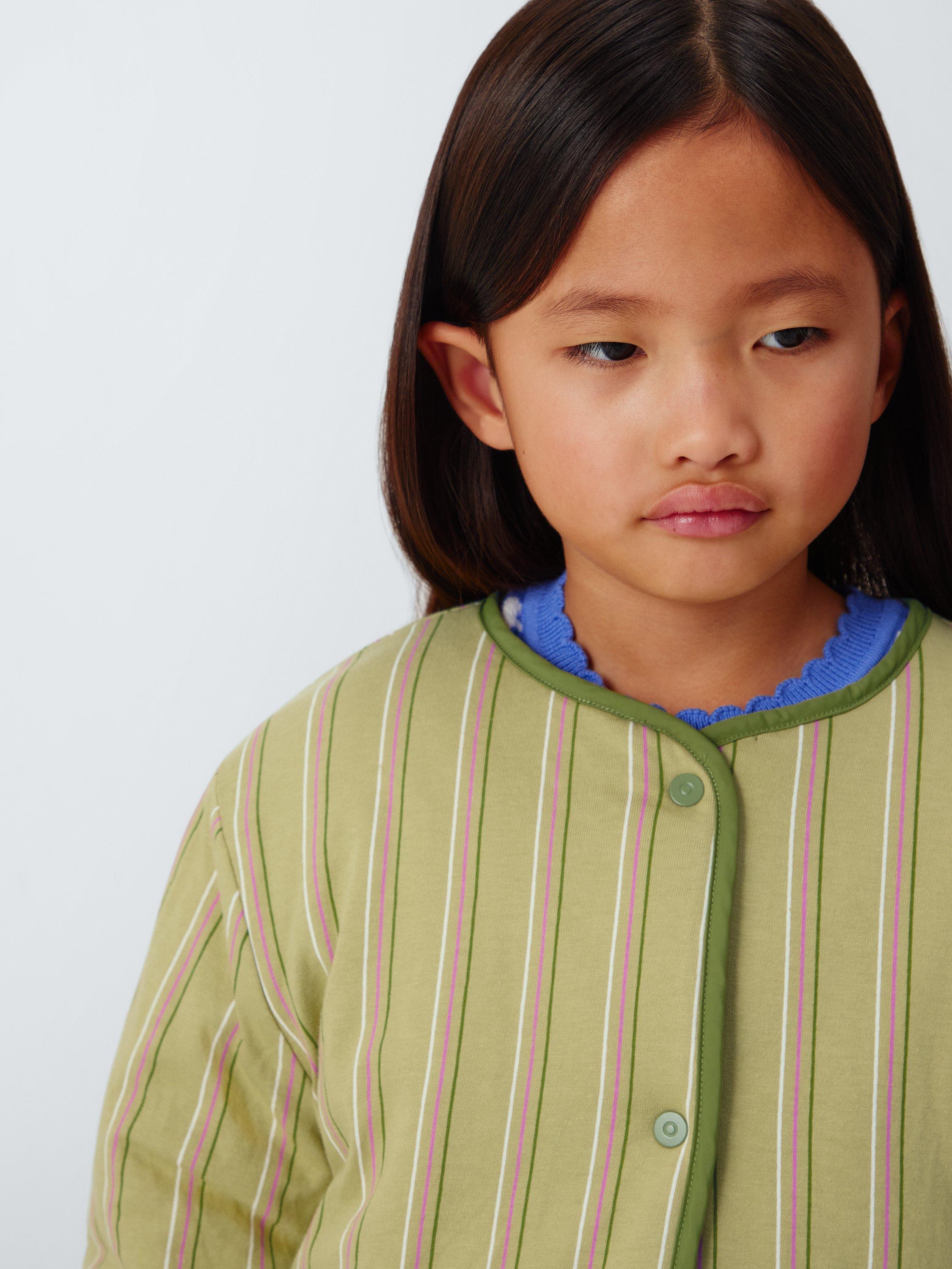 Product image 6 of 9, which shows John Lewis Kids' Reversible Quilted Jacket, Green, 3 years