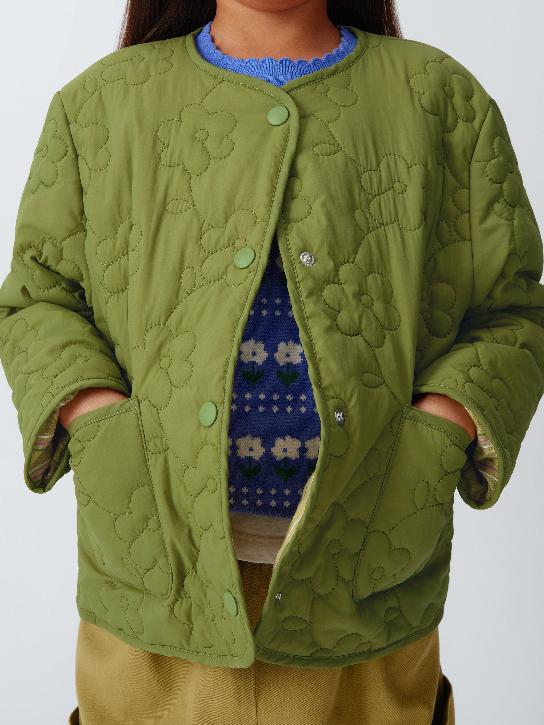 Product image 4 of 9, which shows John Lewis Kids' Reversible Quilted Jacket, Green, 3 years