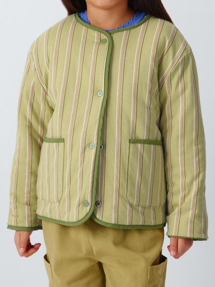 John Lewis Kids' Reversible Quilted Jacket, Green - view 2, Green