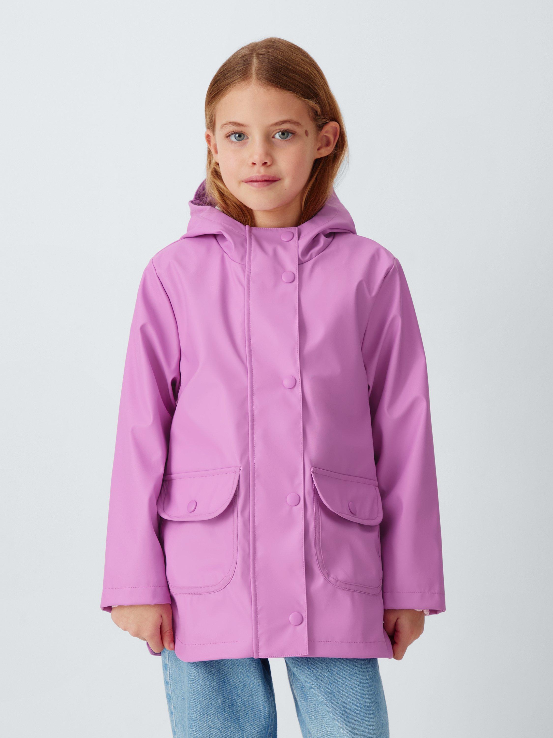Product image 1 of 7, which shows John Lewis Kids' Shower Resistant Mac, Pink, 3 years
