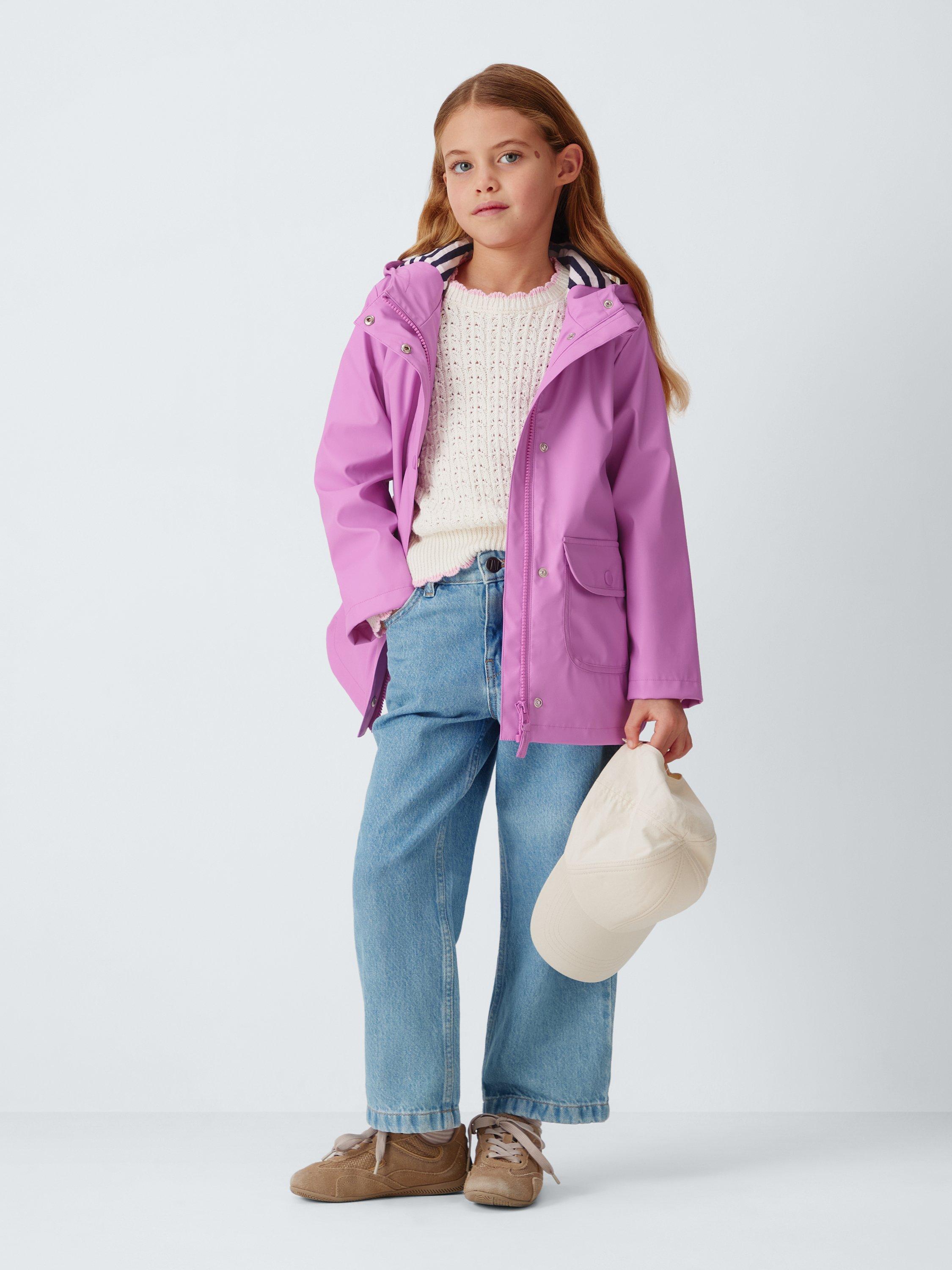 Product image 2 of 7, which shows John Lewis Kids' Shower Resistant Mac, Pink, 3 years