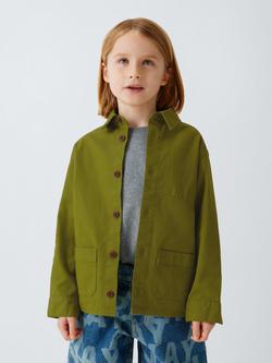 John Lewis Kids' Slub Cotton Shirt, Olive - view 2, Olive