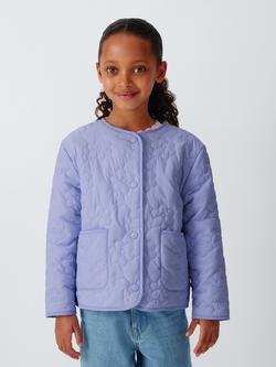 John Lewis Kids' Reversible Quilted Jacket, Purple, Purple