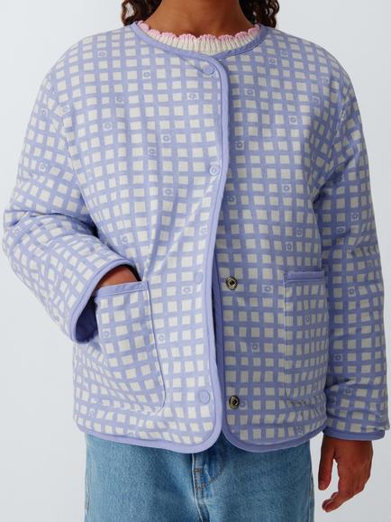 John Lewis Kids' Reversible Quilted Jacket, Purple - view 2, Purple