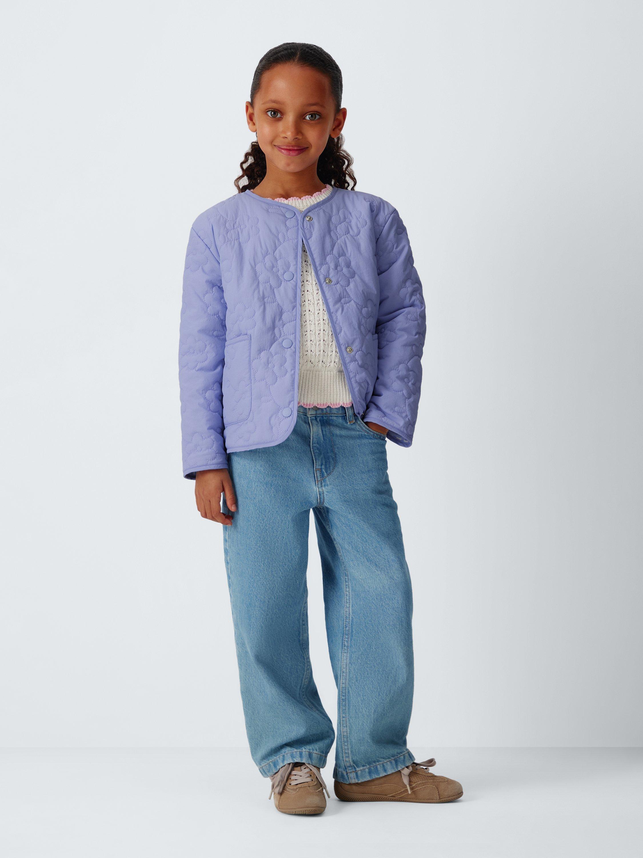 Product image 3 of 9, which shows John Lewis Kids' Reversible Quilted Jacket, Purple, 3 years