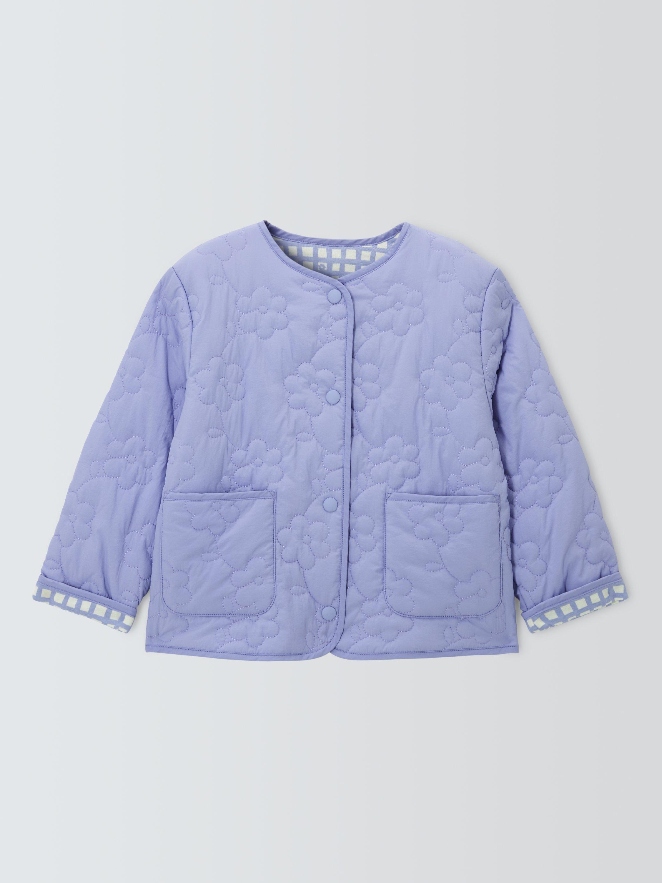 Product image 4 of 9, which shows John Lewis Kids' Reversible Quilted Jacket, Purple, 3 years
