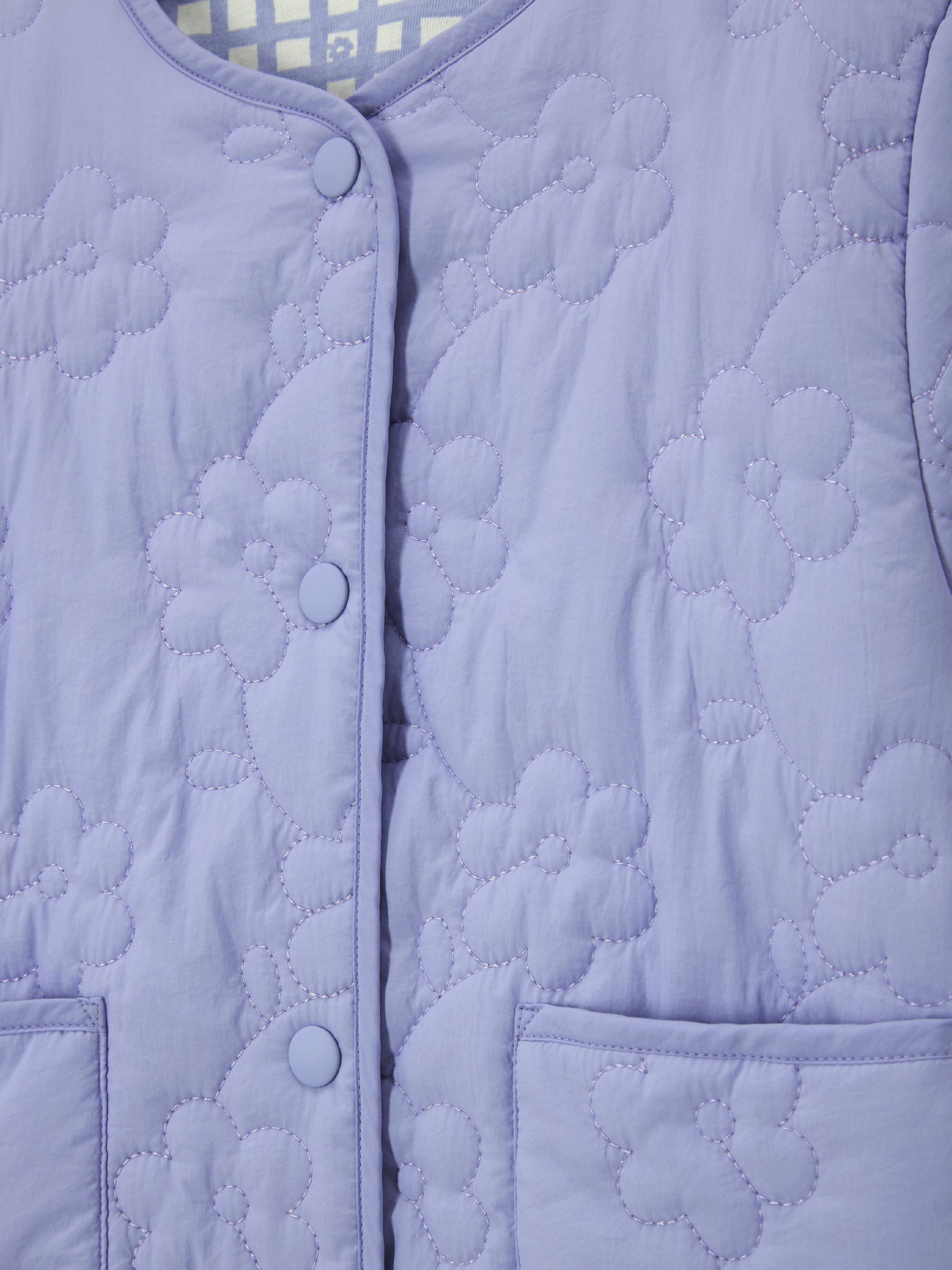 Product image 8 of 9, which shows John Lewis Kids' Reversible Quilted Jacket, Purple, 3 years