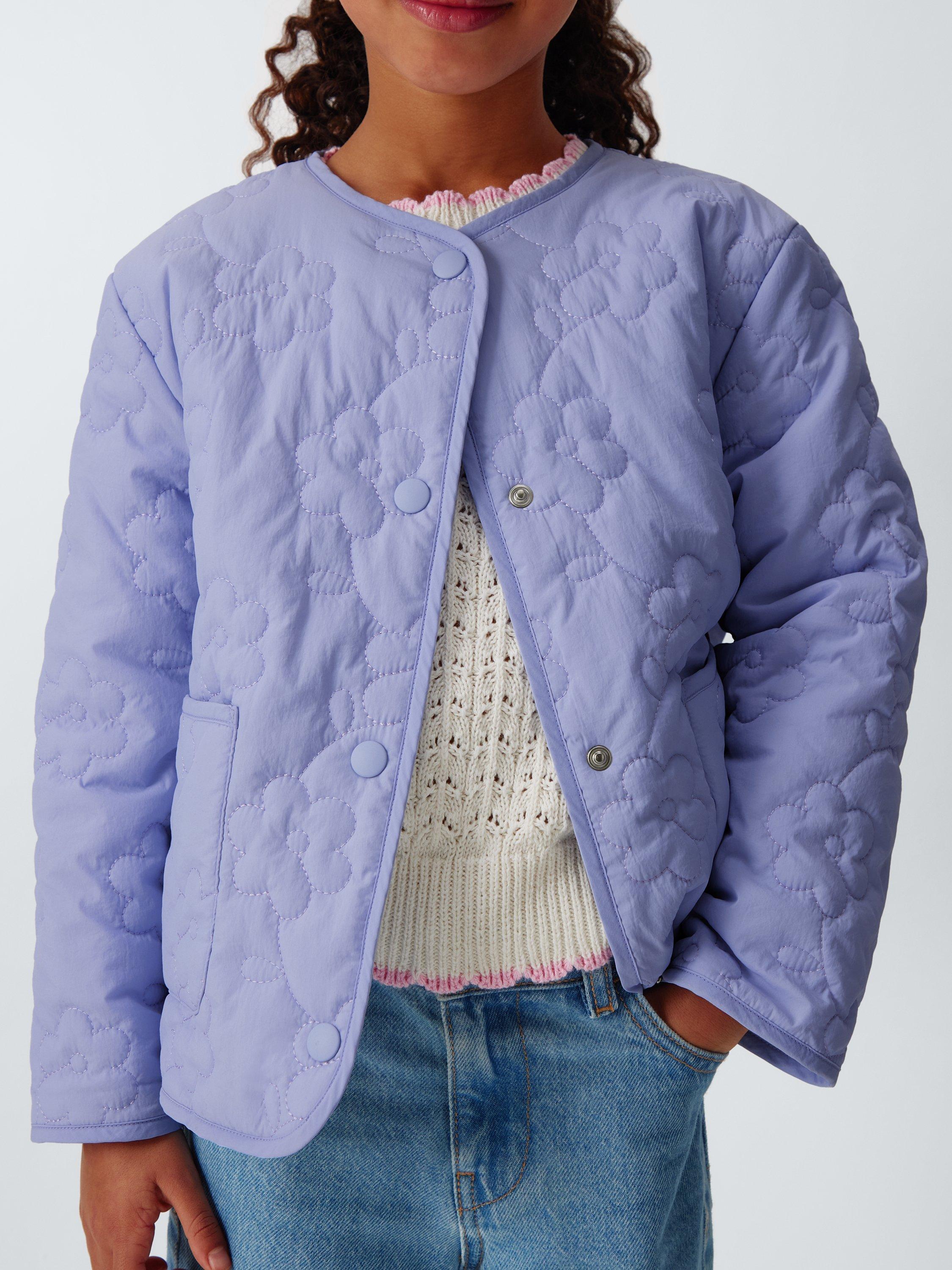 Product image 6 of 9, which shows John Lewis Kids' Reversible Quilted Jacket, Purple, 3 years