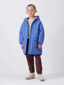 John Lewis Kids' Shower Resistant Cagoule Parka, Blue - view 2, Blue