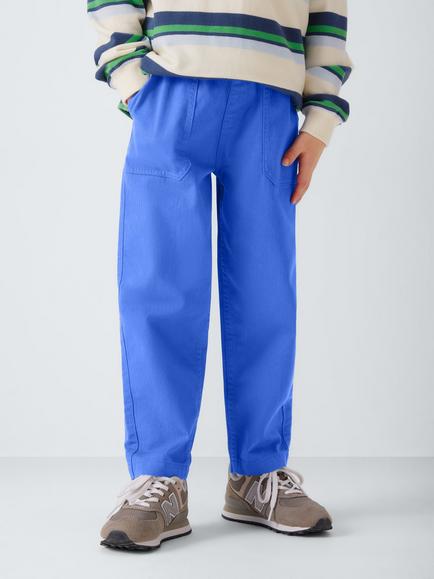 John Lewis Kids' Herringbone Straight Trousers, Blue, Blue