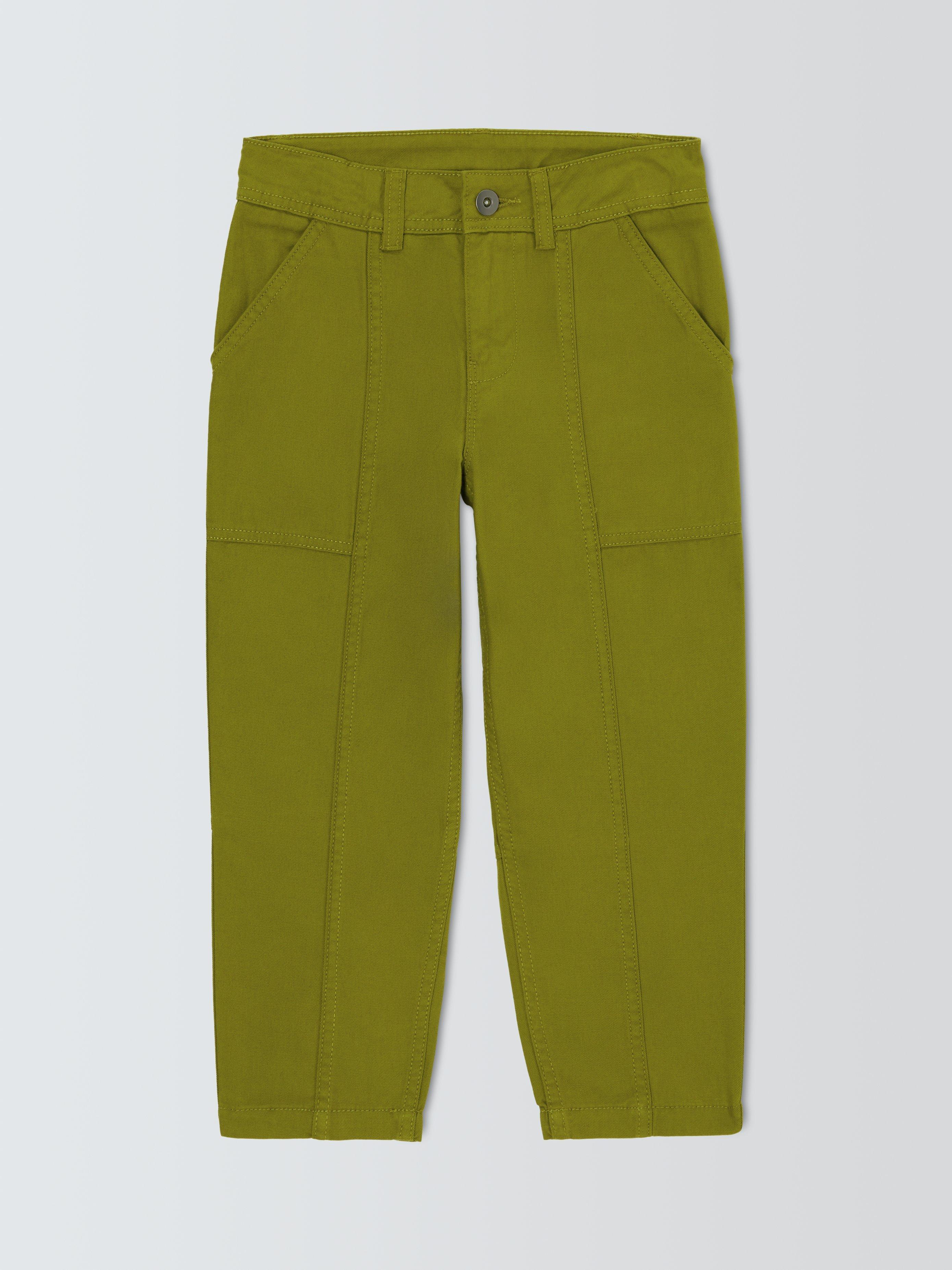 Product image 1 of 3, which shows John Lewis Kids' Panel Utility Trousers, Olive, 3 years