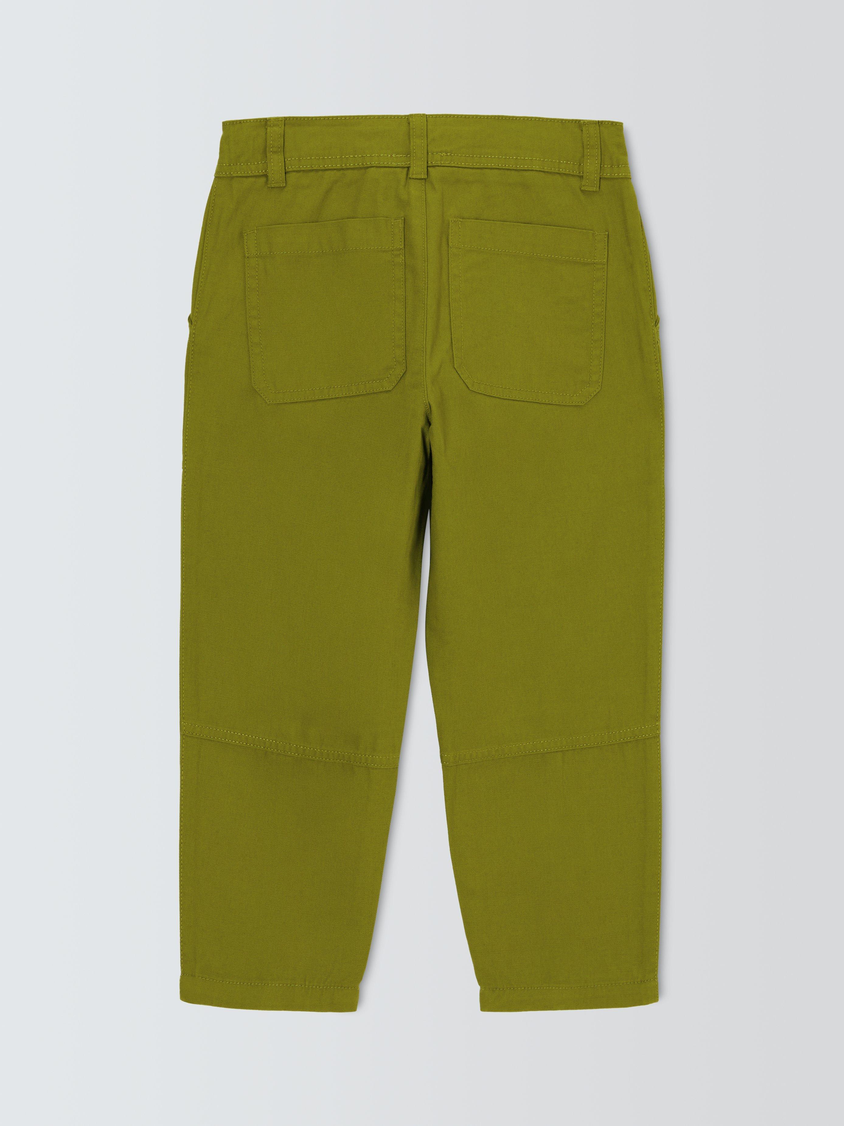 Product image 2 of 3, which shows John Lewis Kids' Panel Utility Trousers, Olive, 3 years
